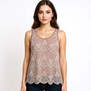 5 for $25🔥Maurices Pink‎ Lace Tank Top Small